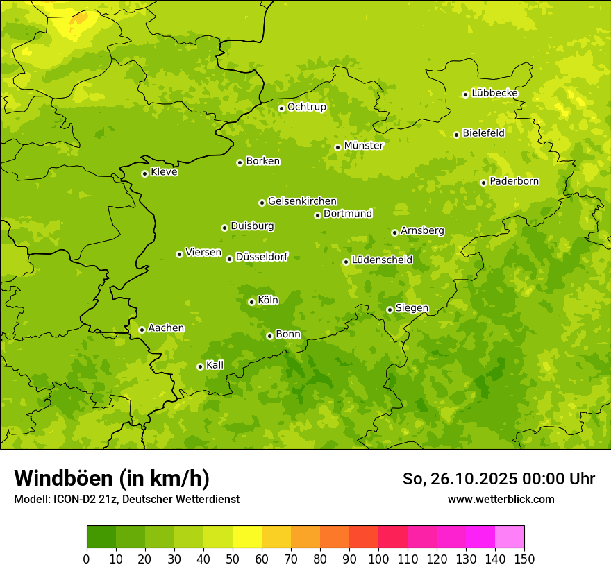Modellkarten Windgeschwindigkeit