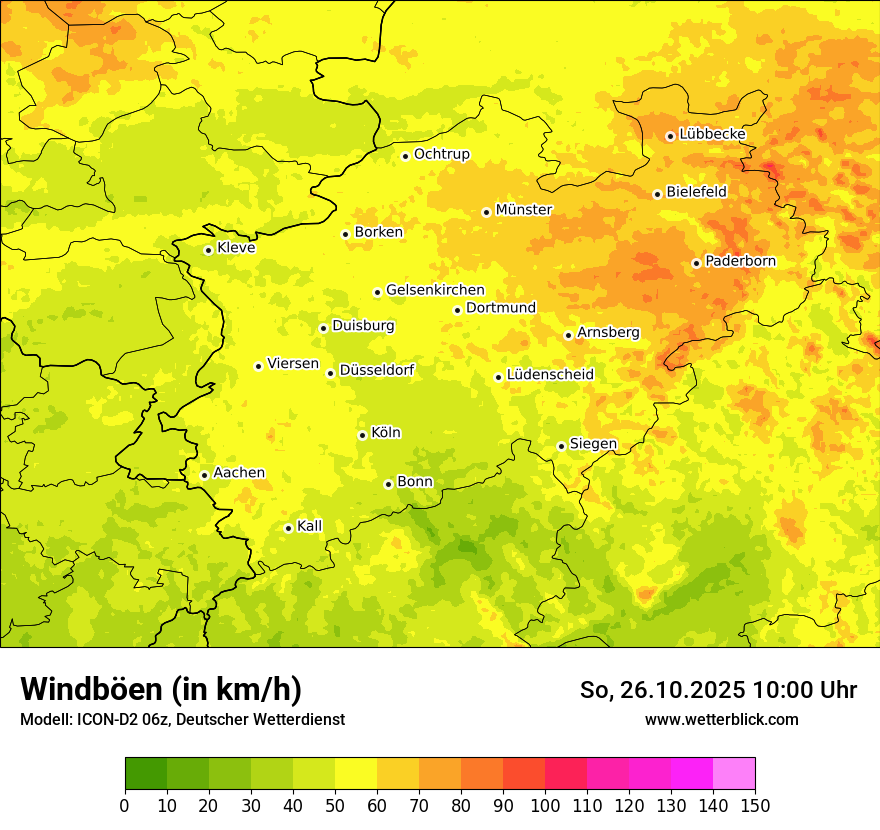 Modellkarten Windgeschwindigkeit