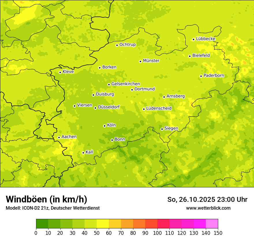 Modellkarten Windgeschwindigkeit