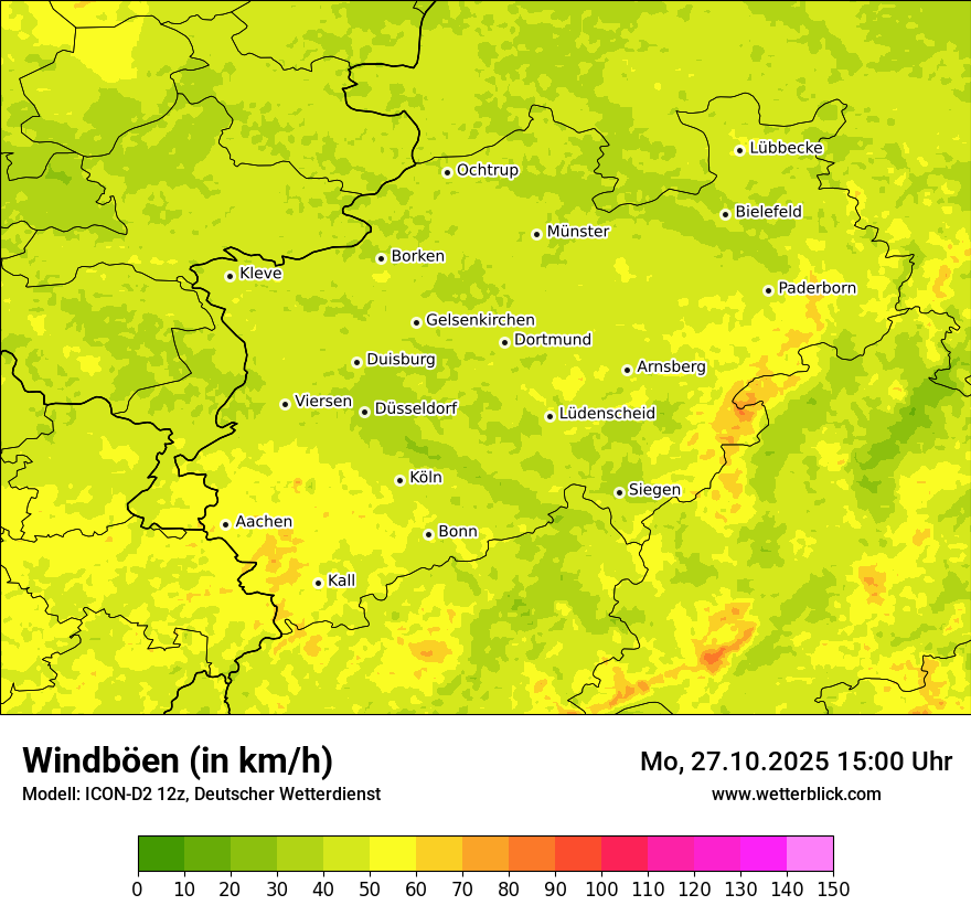 Modellkarten Windgeschwindigkeit