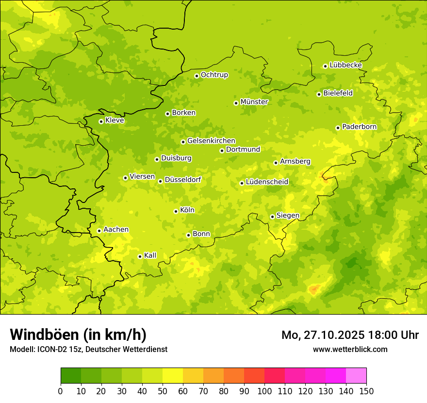 Modellkarten Windgeschwindigkeit