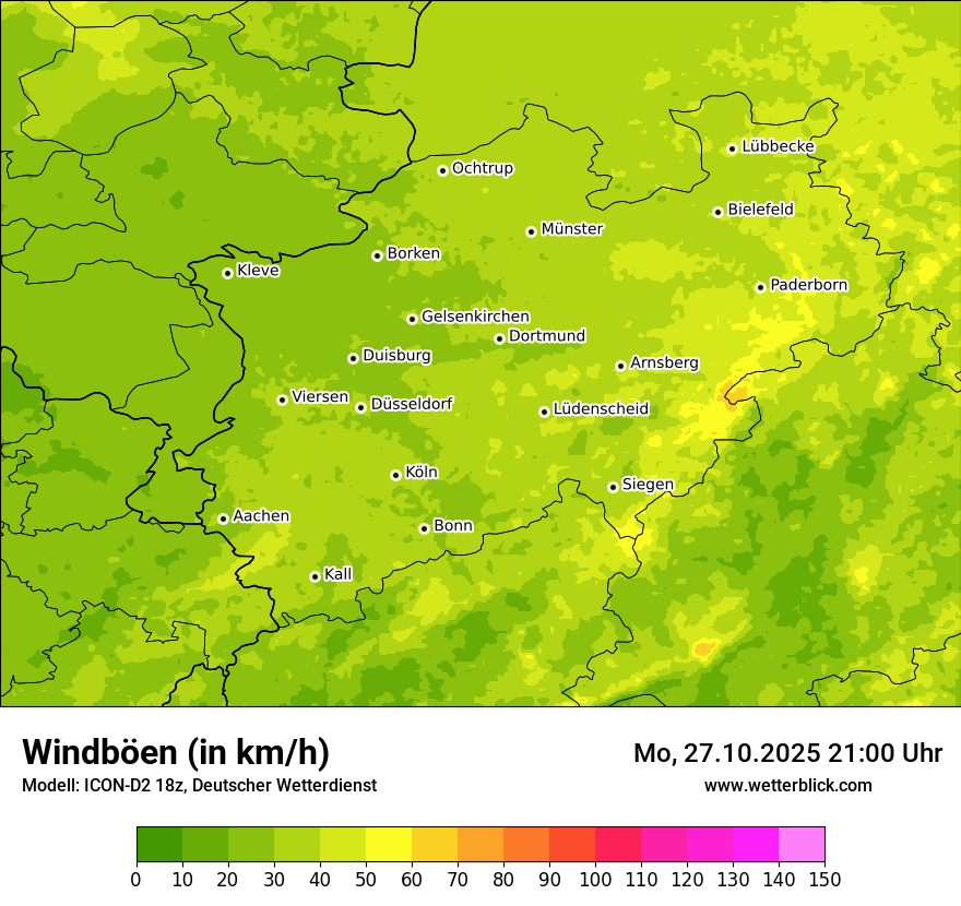 Modellkarten Windgeschwindigkeit