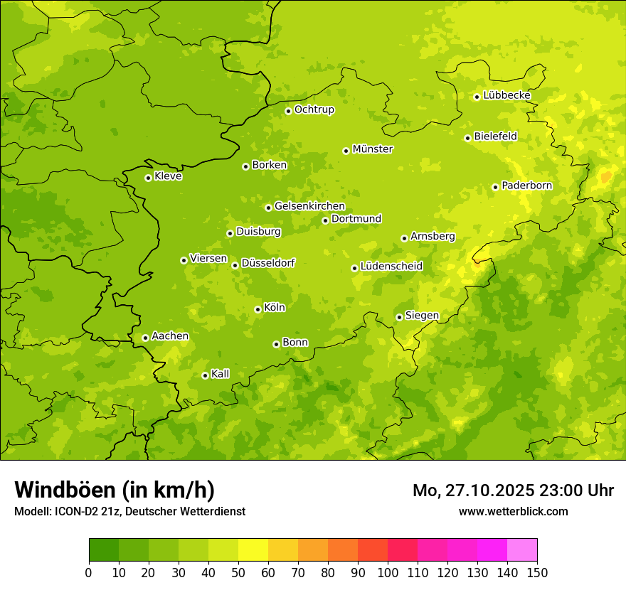 Modellkarten Windgeschwindigkeit