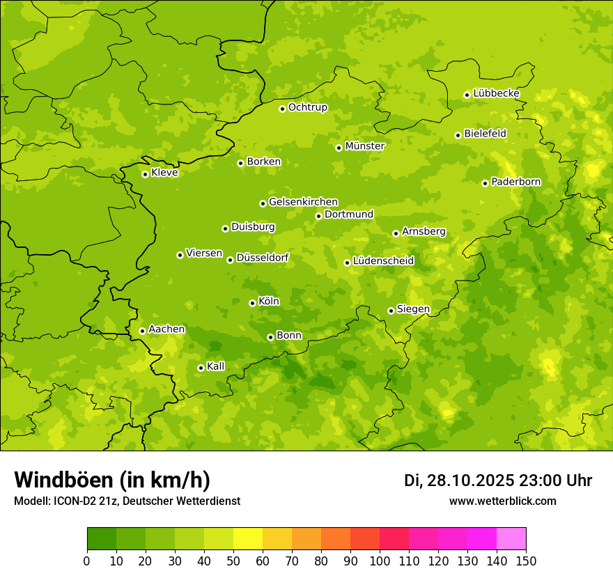 Modellkarten Windgeschwindigkeit
