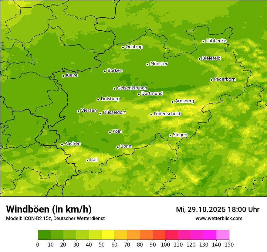 Modellkarten Windgeschwindigkeit