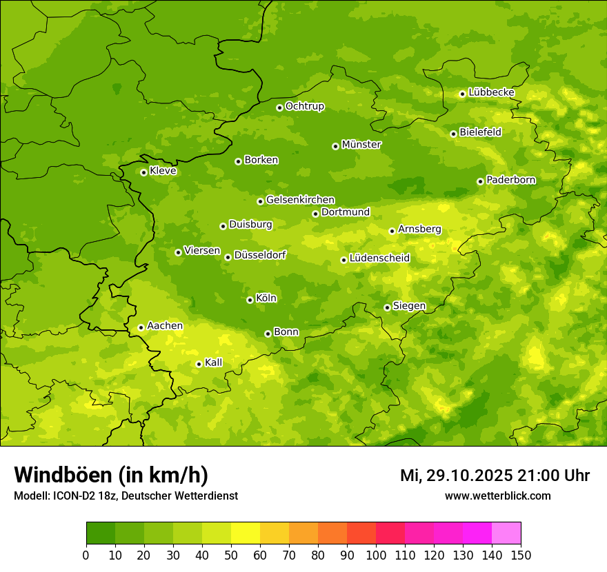 Modellkarten Windgeschwindigkeit