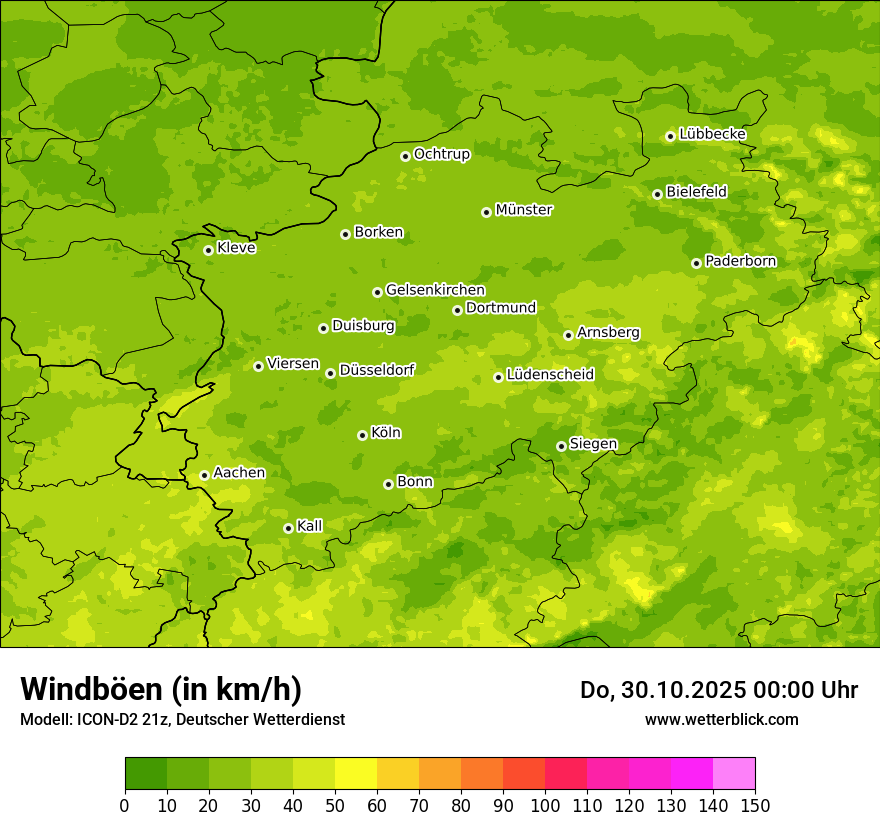 Modellkarten Windgeschwindigkeit