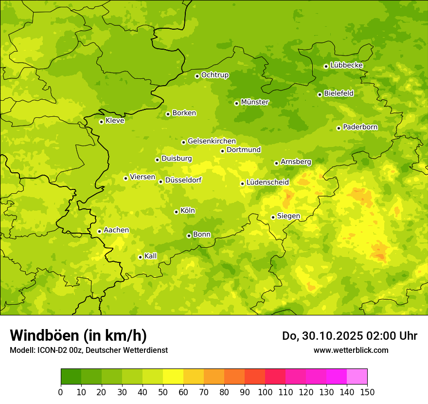 Modellkarten Windgeschwindigkeit