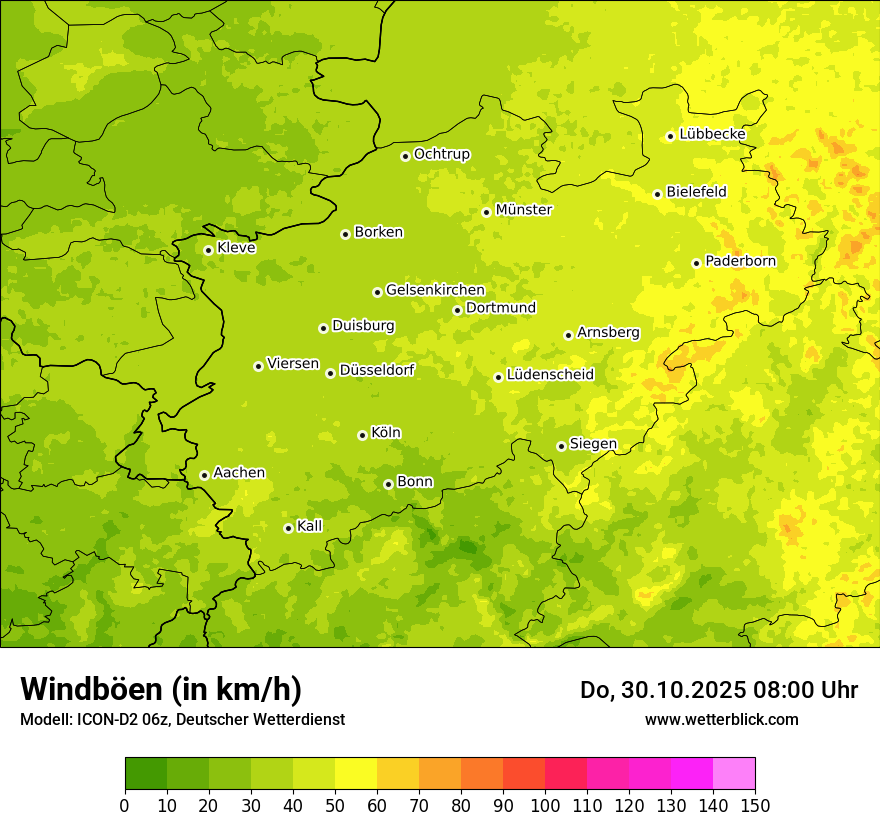Modellkarten Windgeschwindigkeit