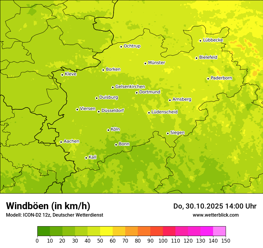 Modellkarten Windgeschwindigkeit
