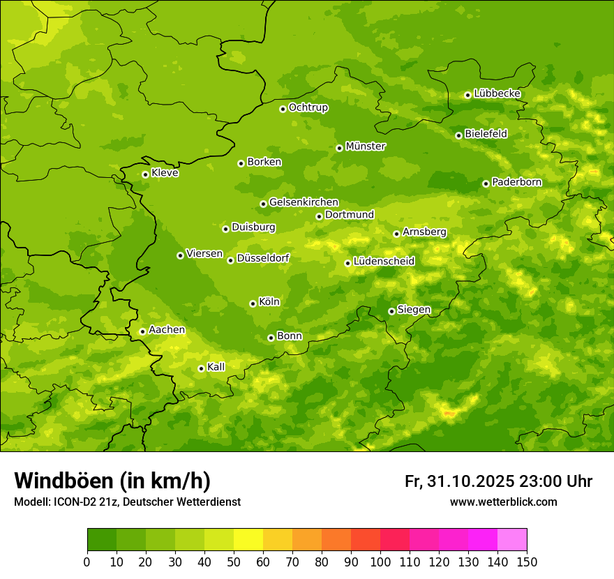 Modellkarten Windgeschwindigkeit