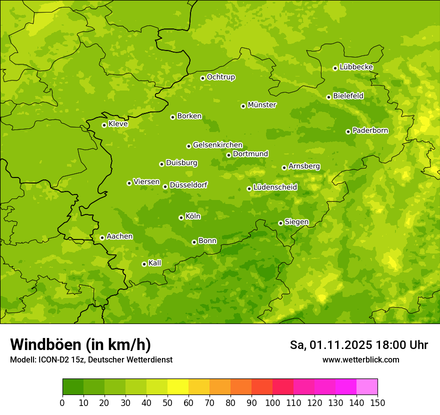 Modellkarten Windgeschwindigkeit