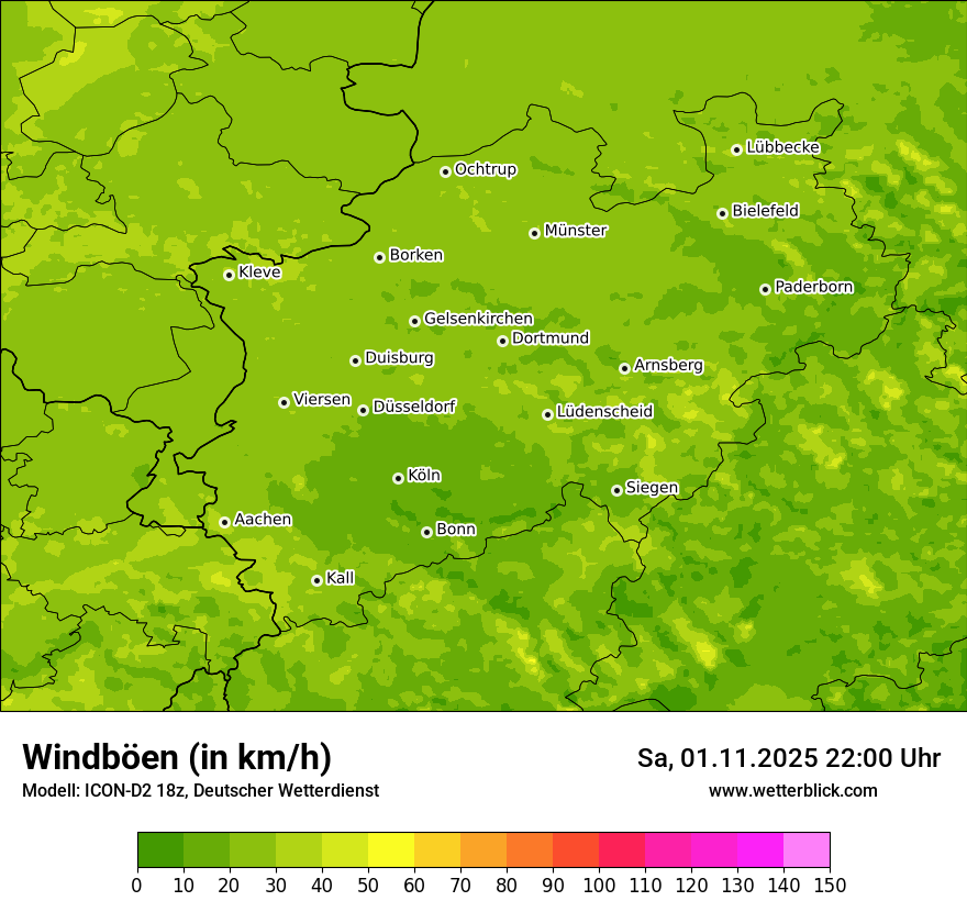 Modellkarten Windgeschwindigkeit