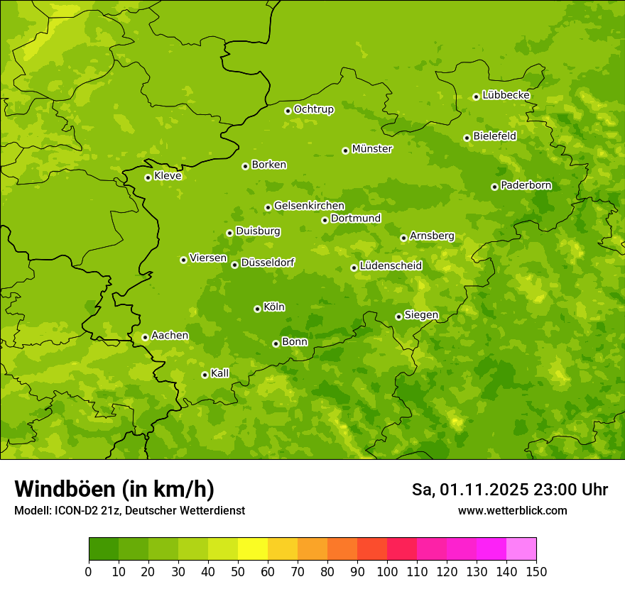 Modellkarten Windgeschwindigkeit