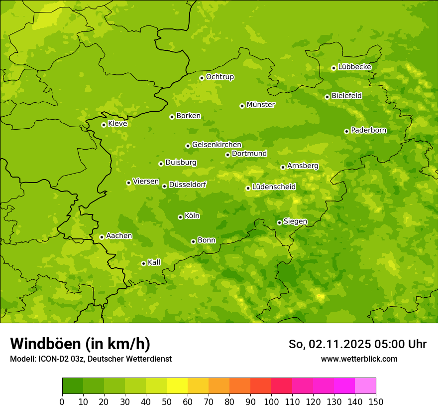 Modellkarten Windgeschwindigkeit
