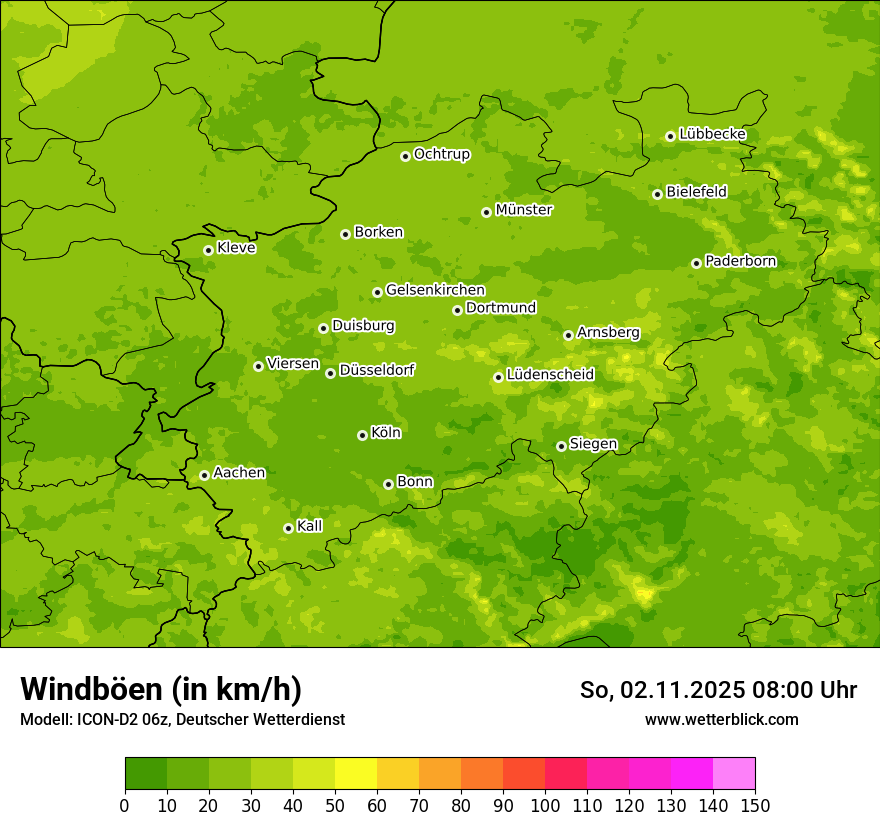 Modellkarten Windgeschwindigkeit