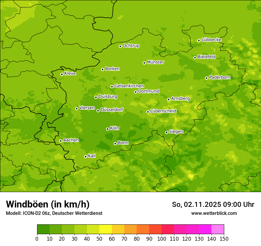 Modellkarten Windgeschwindigkeit