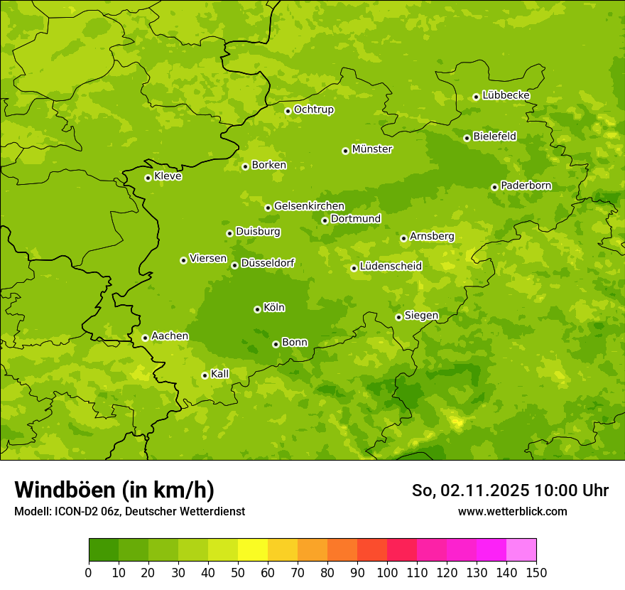 Modellkarten Windgeschwindigkeit