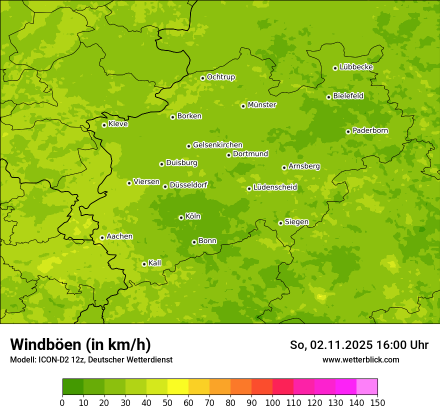 Modellkarten Windgeschwindigkeit