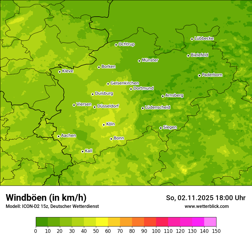 Modellkarten Windgeschwindigkeit