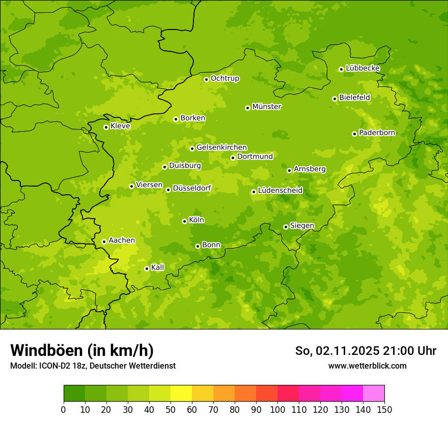 Modellkarten Windgeschwindigkeit