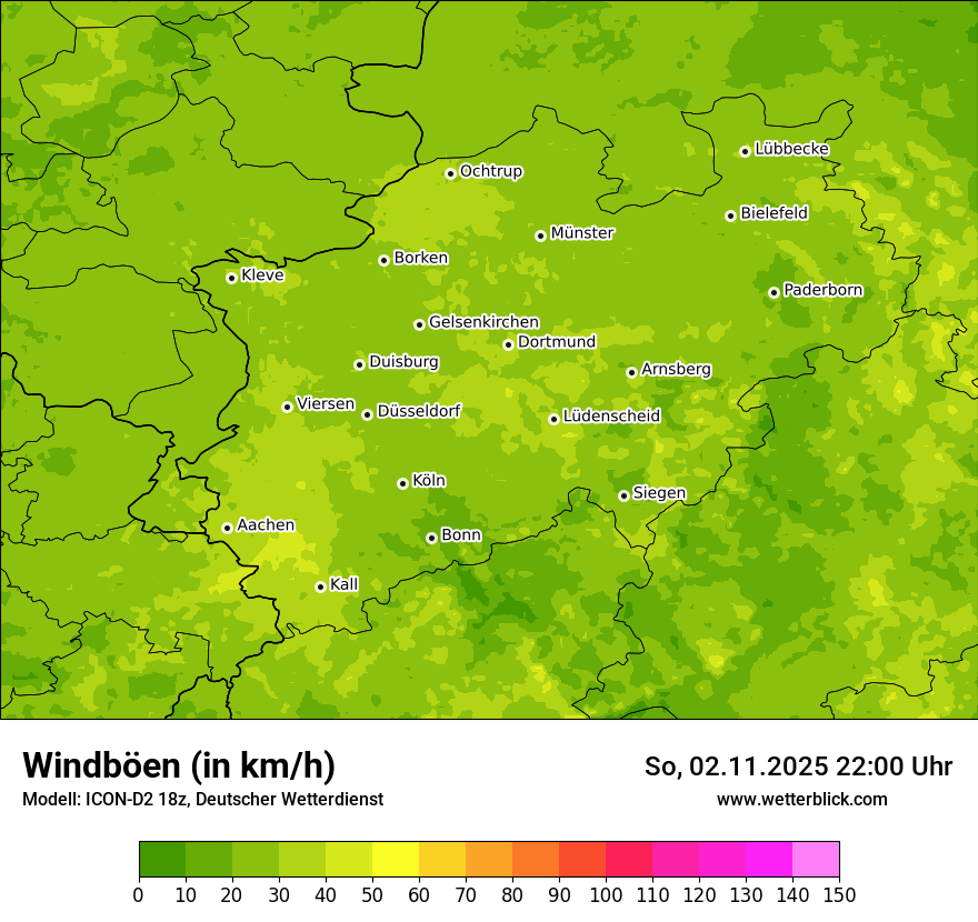 Modellkarten Windgeschwindigkeit