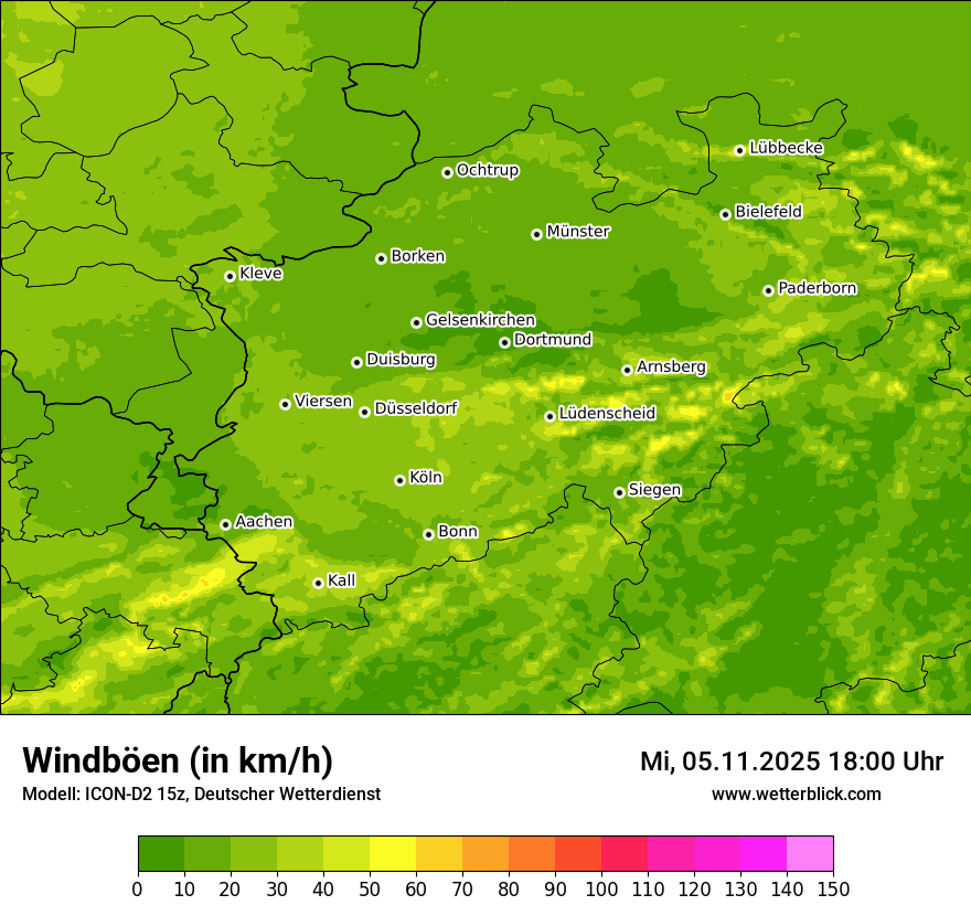 Modellkarten Windgeschwindigkeit