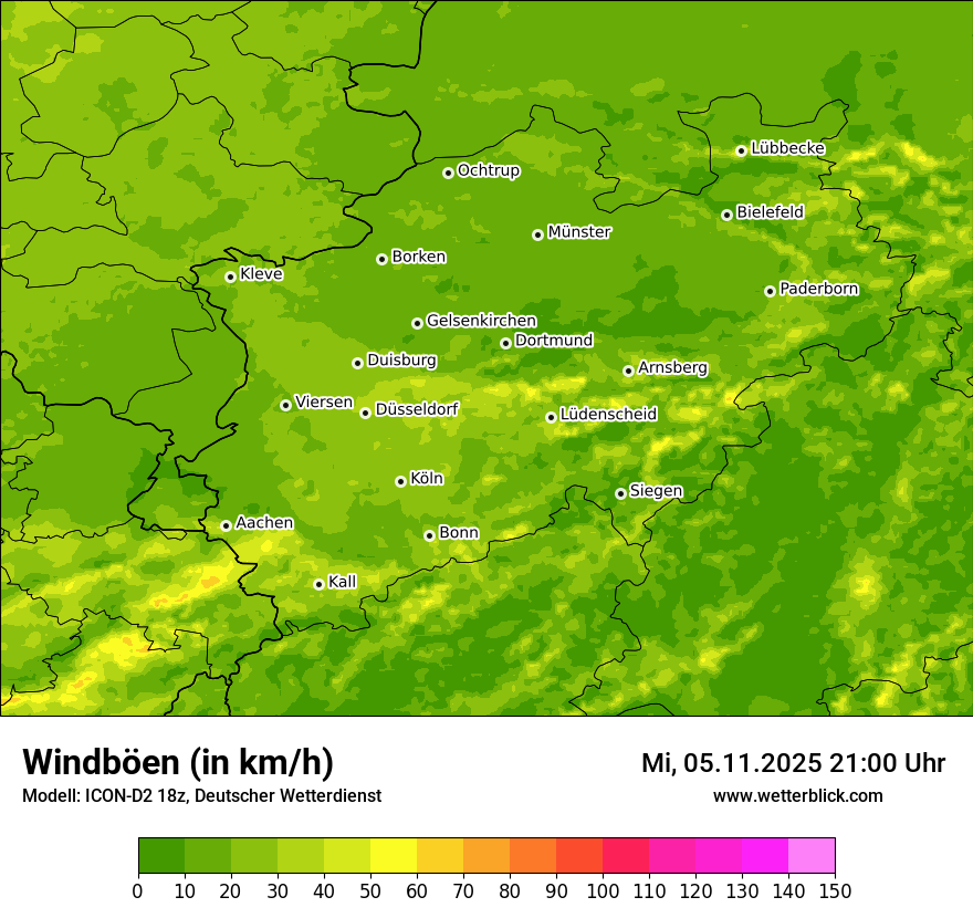 Modellkarten Windgeschwindigkeit