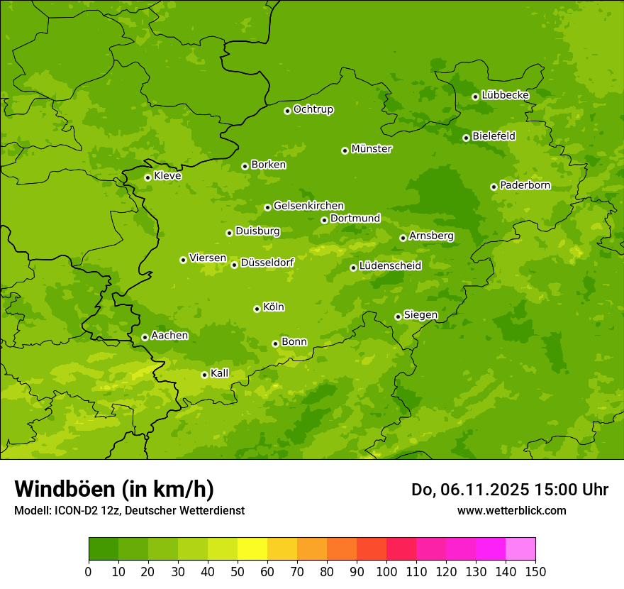 Modellkarten Windgeschwindigkeit