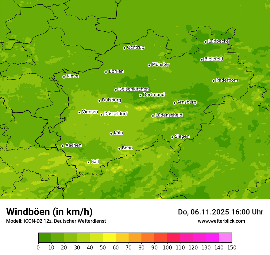 Modellkarten Windgeschwindigkeit