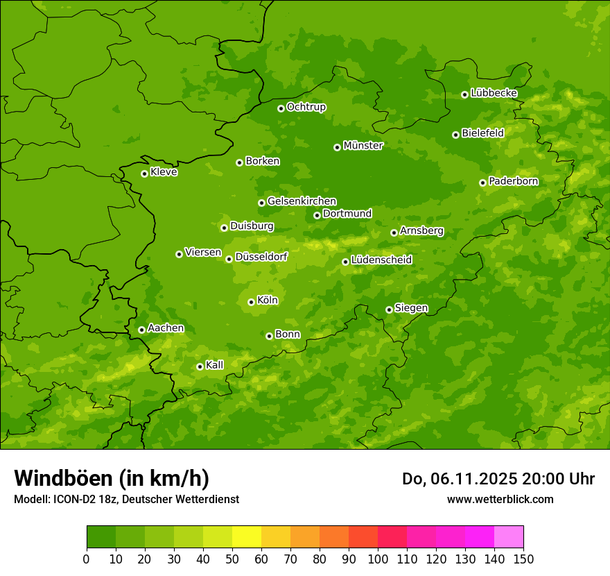 Modellkarten Windgeschwindigkeit