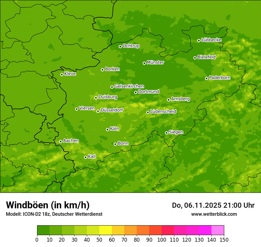 Modellkarten Windgeschwindigkeit