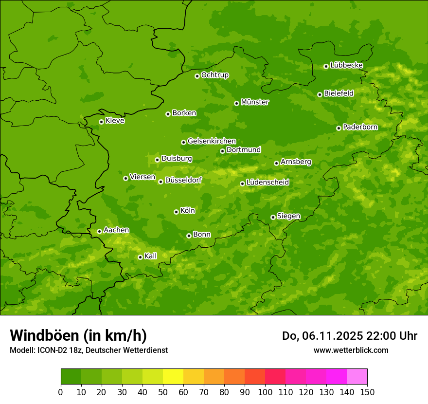 Modellkarten Windgeschwindigkeit