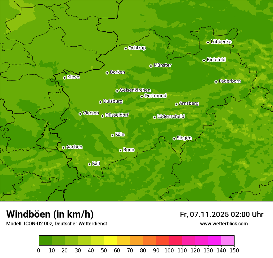 Modellkarten Windgeschwindigkeit