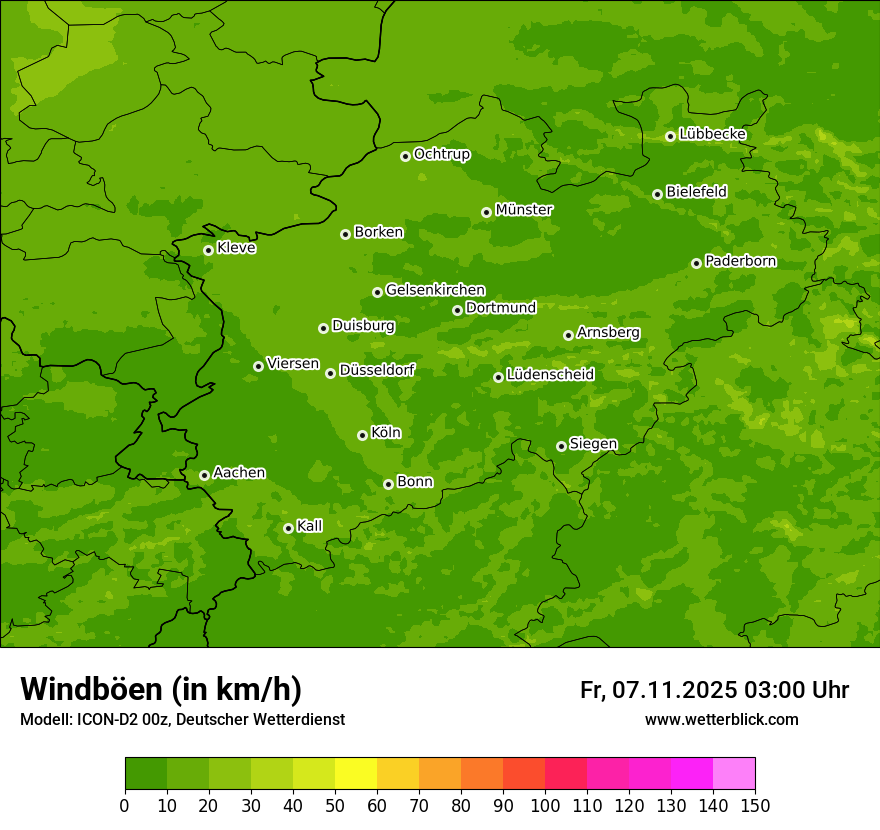 Modellkarten Windgeschwindigkeit