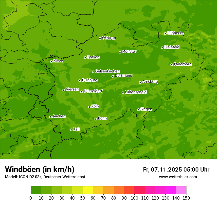 Modellkarten Windgeschwindigkeit