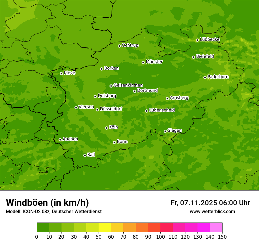 Modellkarten Windgeschwindigkeit