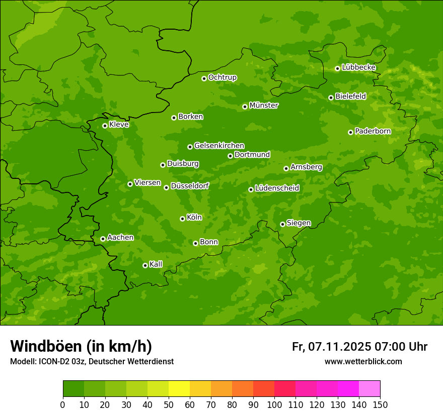 Modellkarten Windgeschwindigkeit