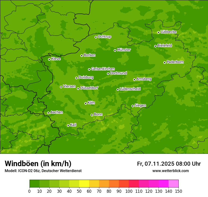 Modellkarten Windgeschwindigkeit