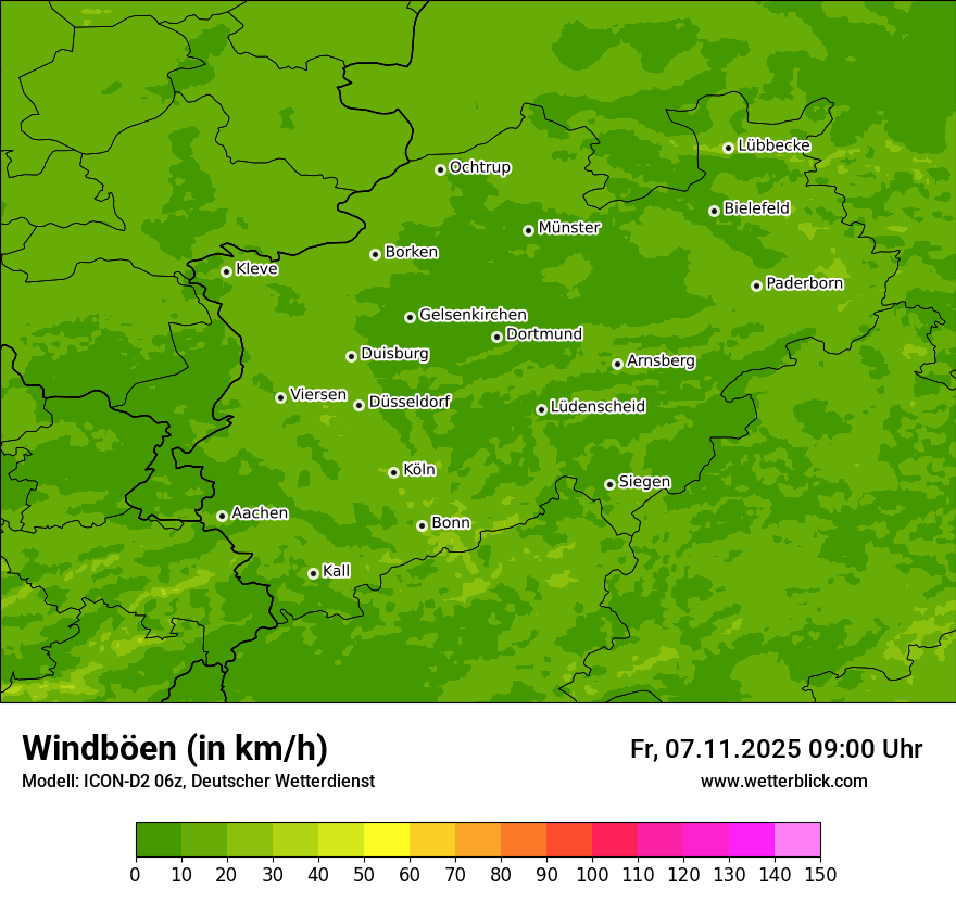 Modellkarten Windgeschwindigkeit