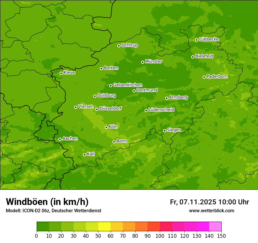 Modellkarten Windgeschwindigkeit