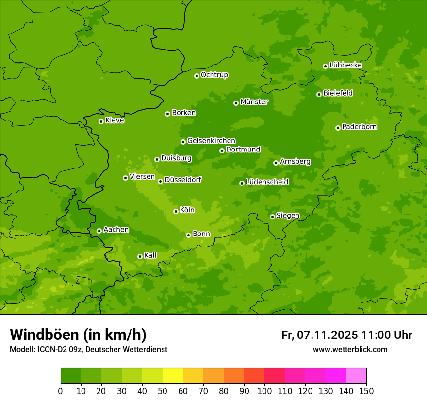 Modellkarten Windgeschwindigkeit
