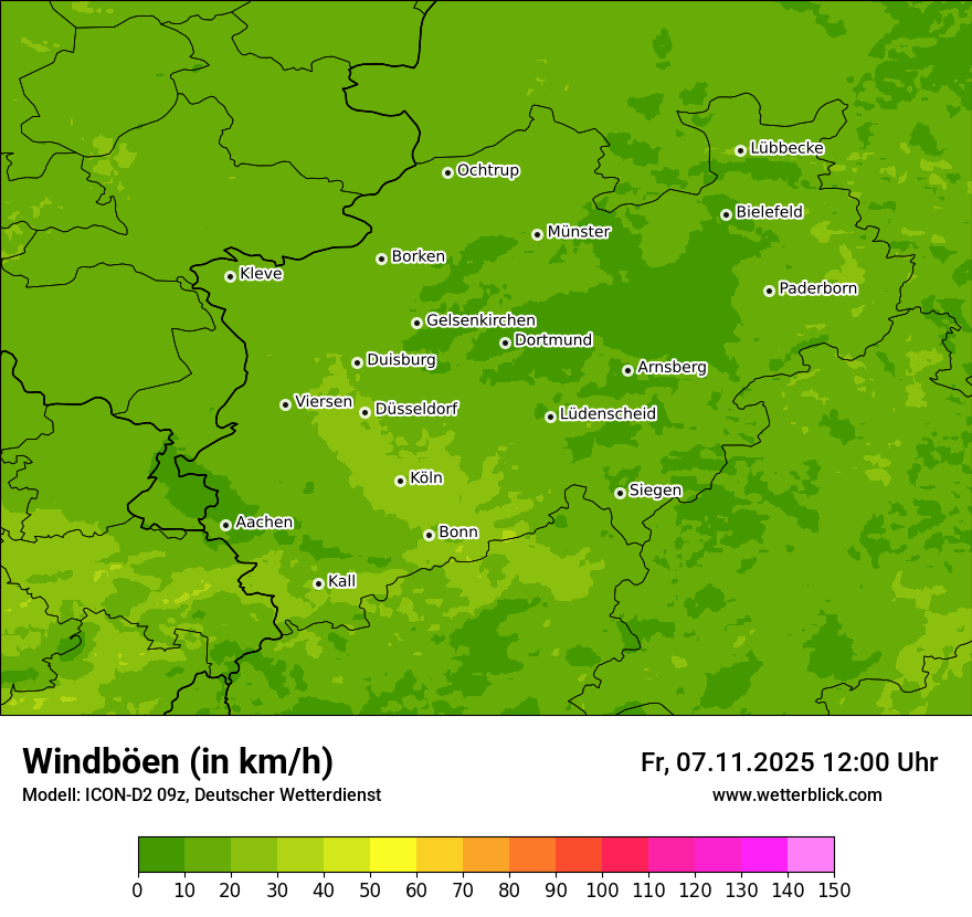 Modellkarten Windgeschwindigkeit