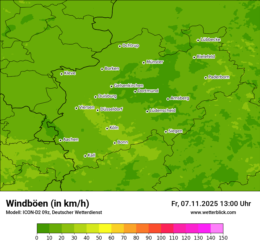 Modellkarten Windgeschwindigkeit