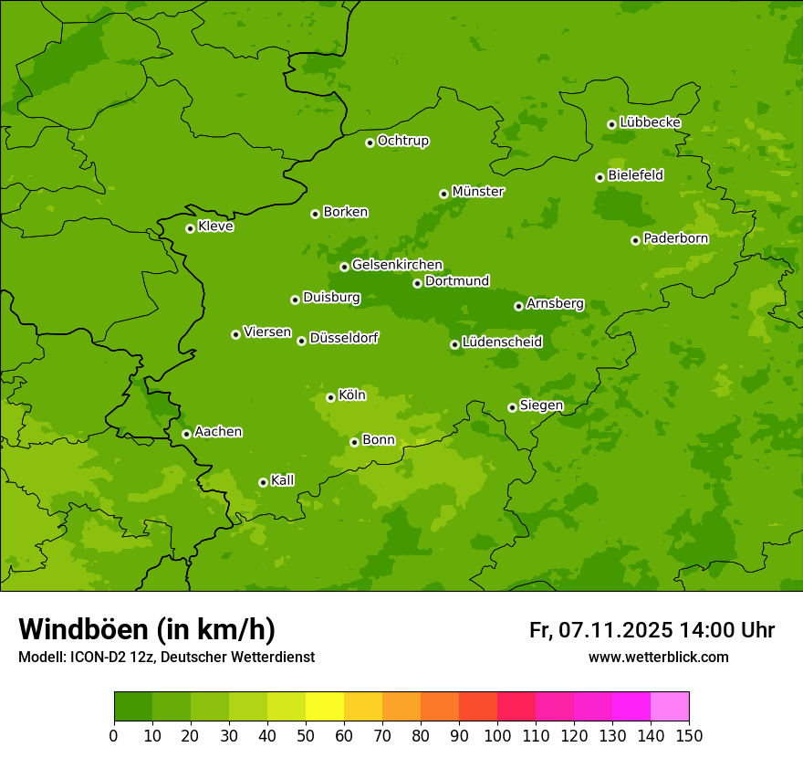 Modellkarten Windgeschwindigkeit