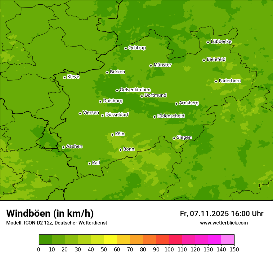 Modellkarten Windgeschwindigkeit