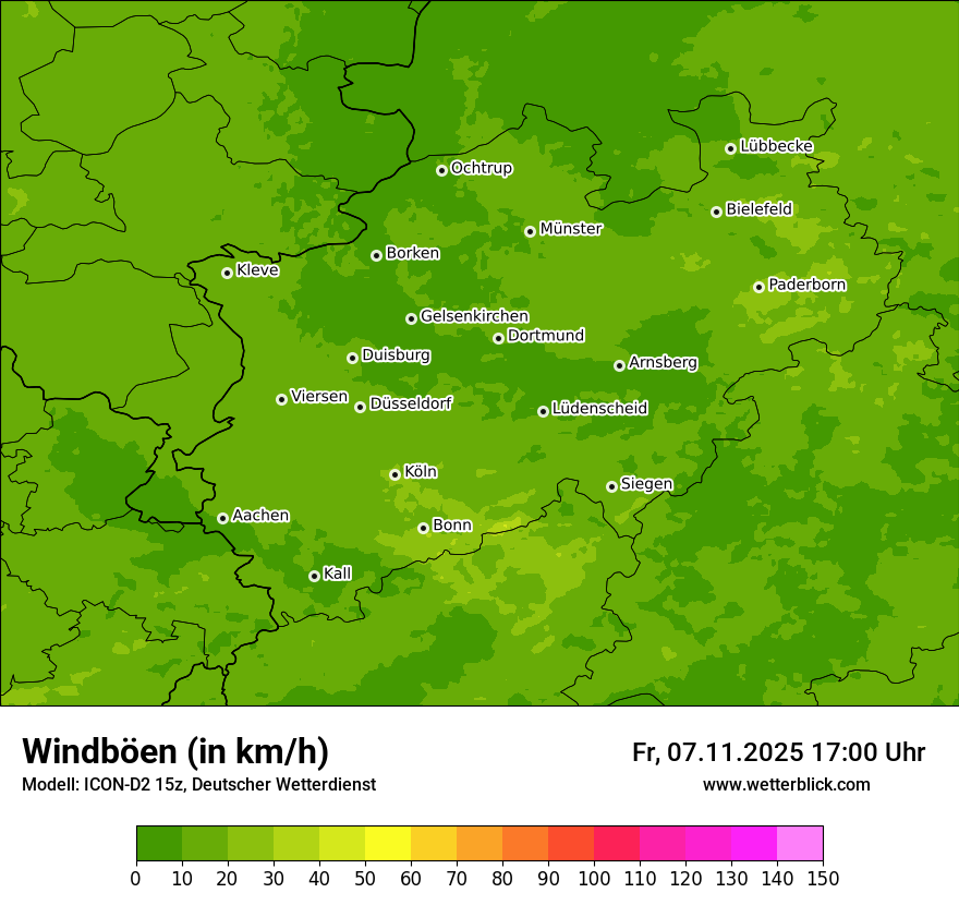 Modellkarten Windgeschwindigkeit