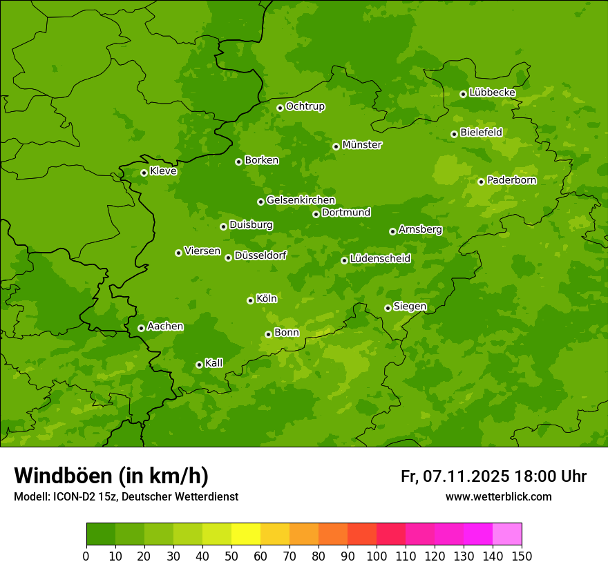 Modellkarten Windgeschwindigkeit