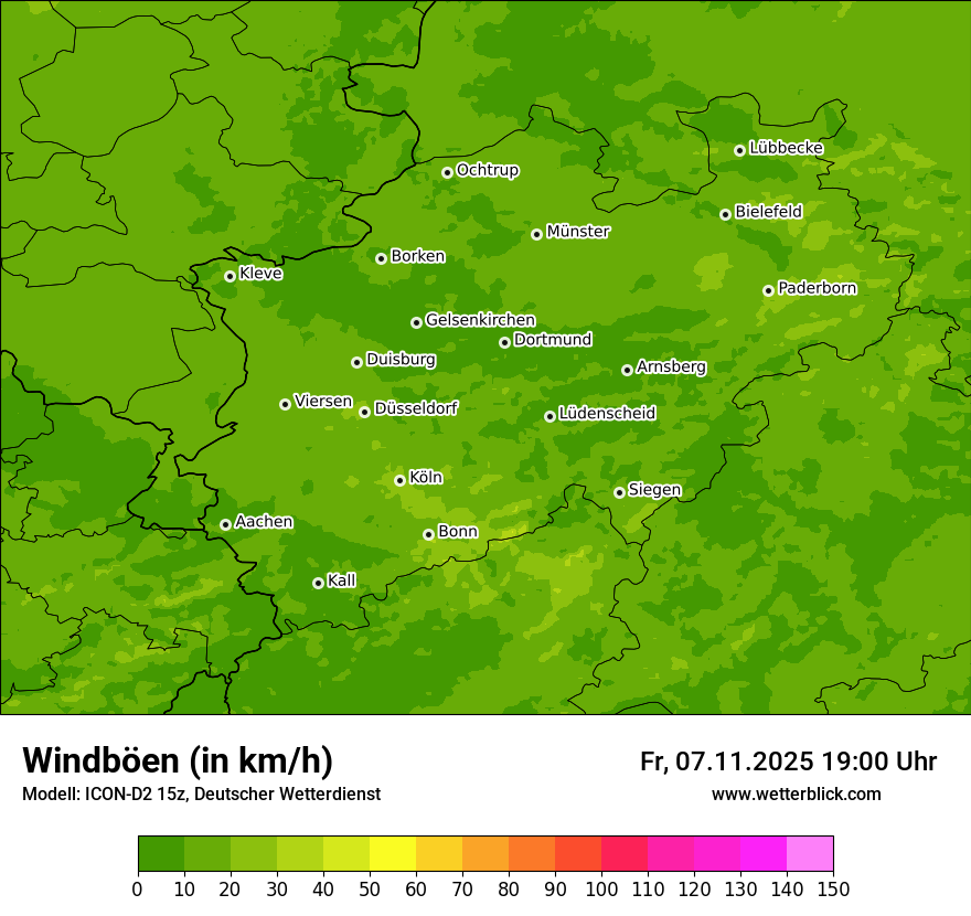 Modellkarten Windgeschwindigkeit