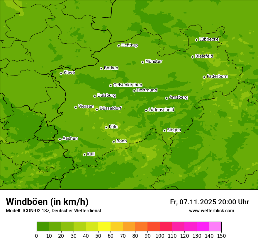 Modellkarten Windgeschwindigkeit